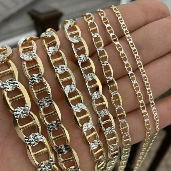 14K Yellow Gold Diamond Cut Gucci Mariner Link 22” - Picture 3 of 5